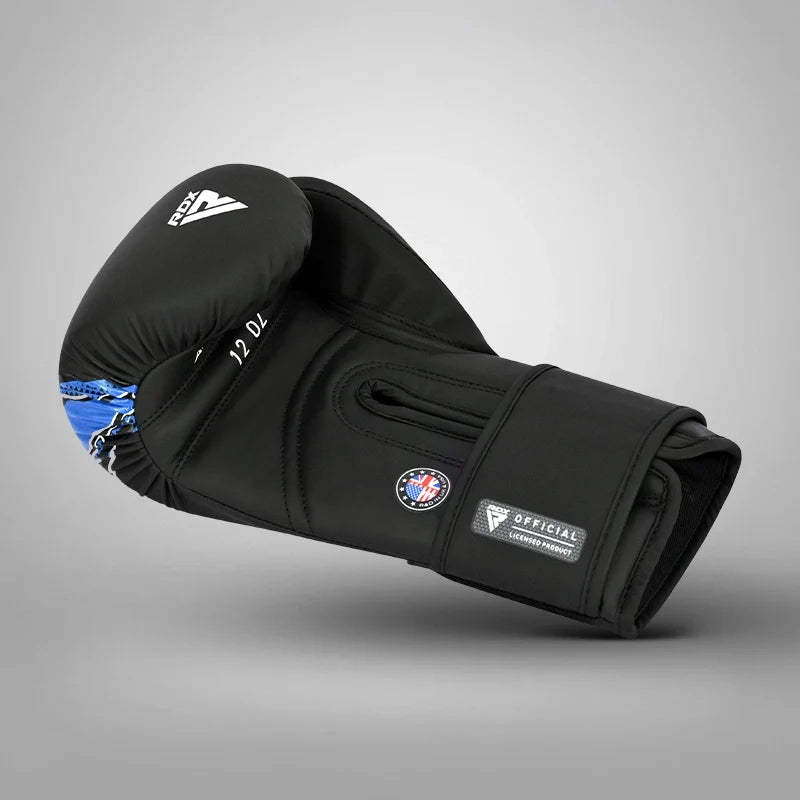 RDX Aura T-17 Boxing Gloves - Black/Blue - view 4 - RARP-ID Fitness