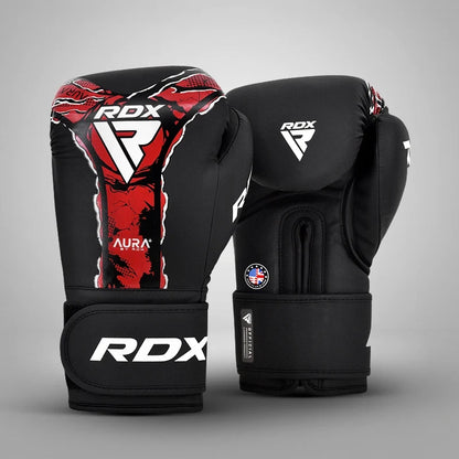 RDX Aura T-17 Boxing Gloves - Black/Red - RARP-ID Fitness