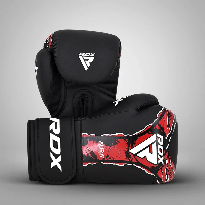 RDX Aura T-17 Boxing Gloves - Black/Red - view 2 - RARP-ID Fitness