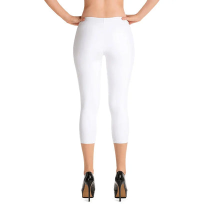 Rarp-ID Women's White Capri Leggings - White Logo My Store