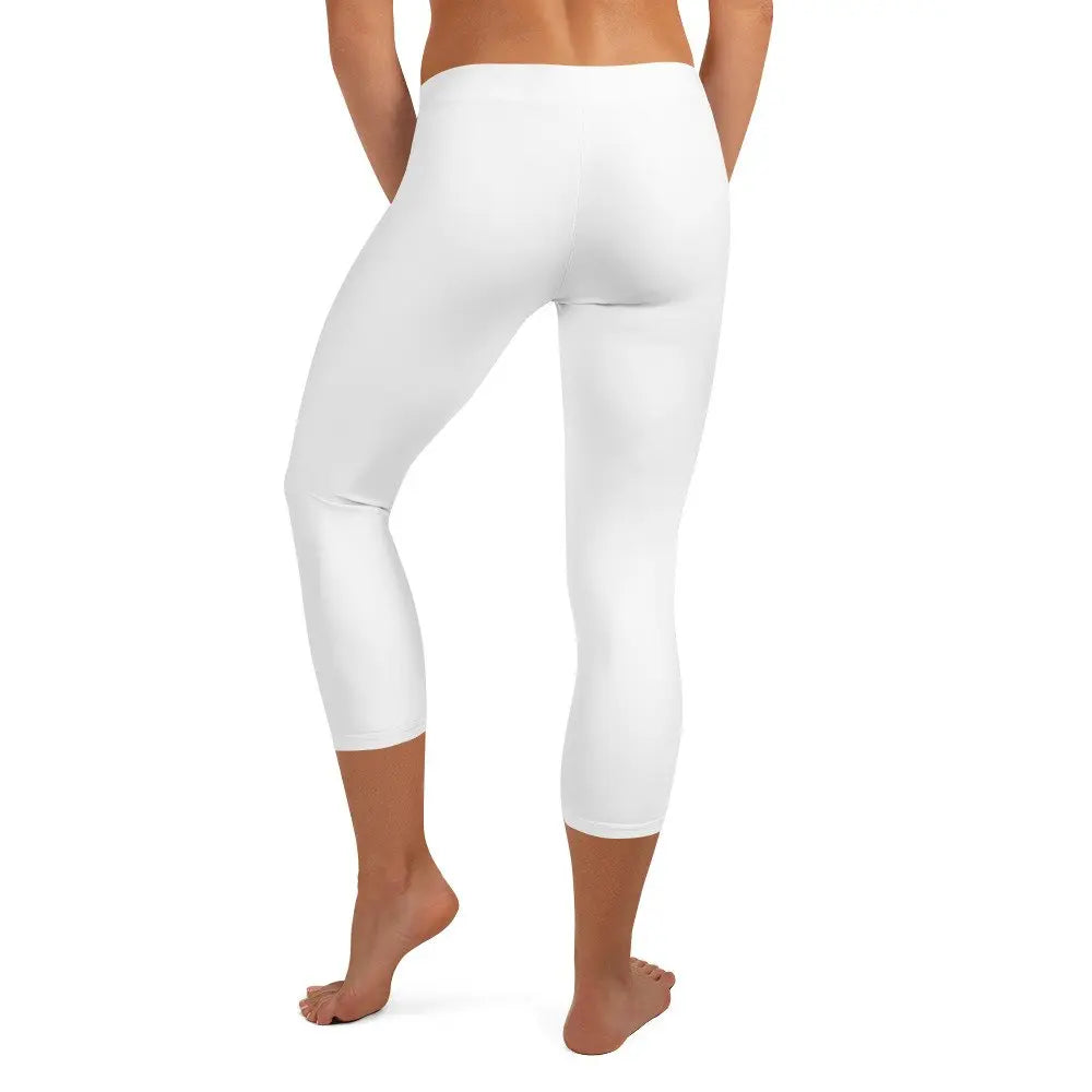 Rarp-ID Women's White Capri Leggings - White Logo My Store