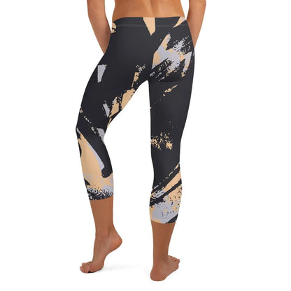 Peach Camo Capri Leggings Rarp-ID - White Logo My Store