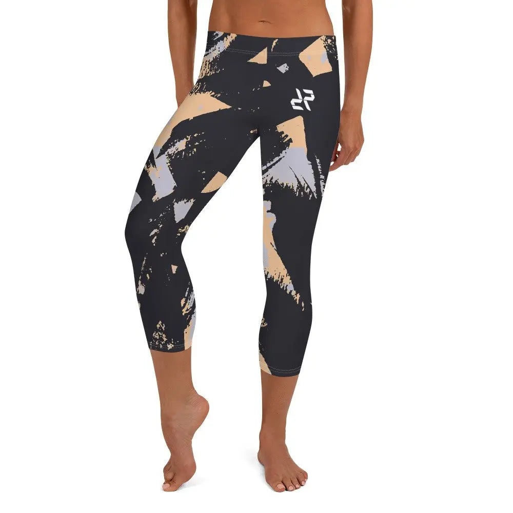 Peach Camo Capri Leggings Rarp-ID - White Logo My Store