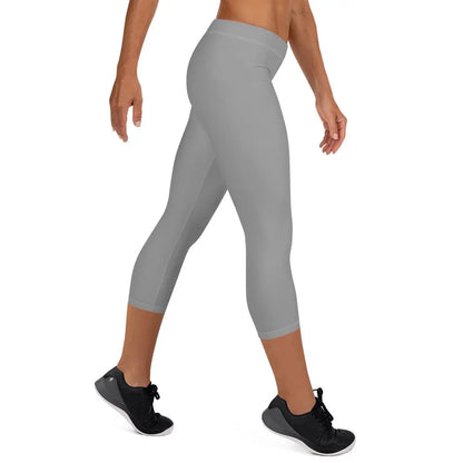 Rarp-ID Women's Nobel Grey Capri Leggings - White Logo My Store