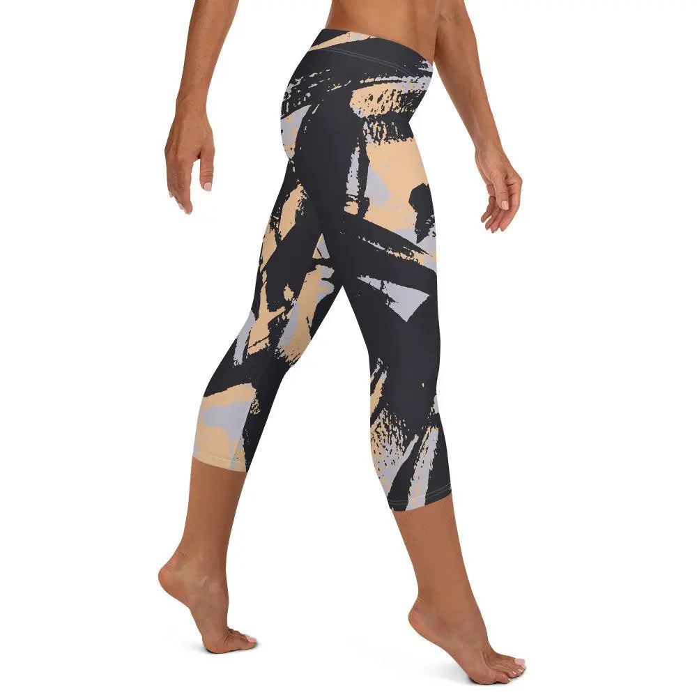 Peach Camo Capri Leggings Rarp-ID - White Logo My Store