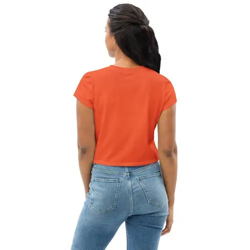 Women's Outrageous Orange Crop Rarp-ID Tee - White Logo My Store