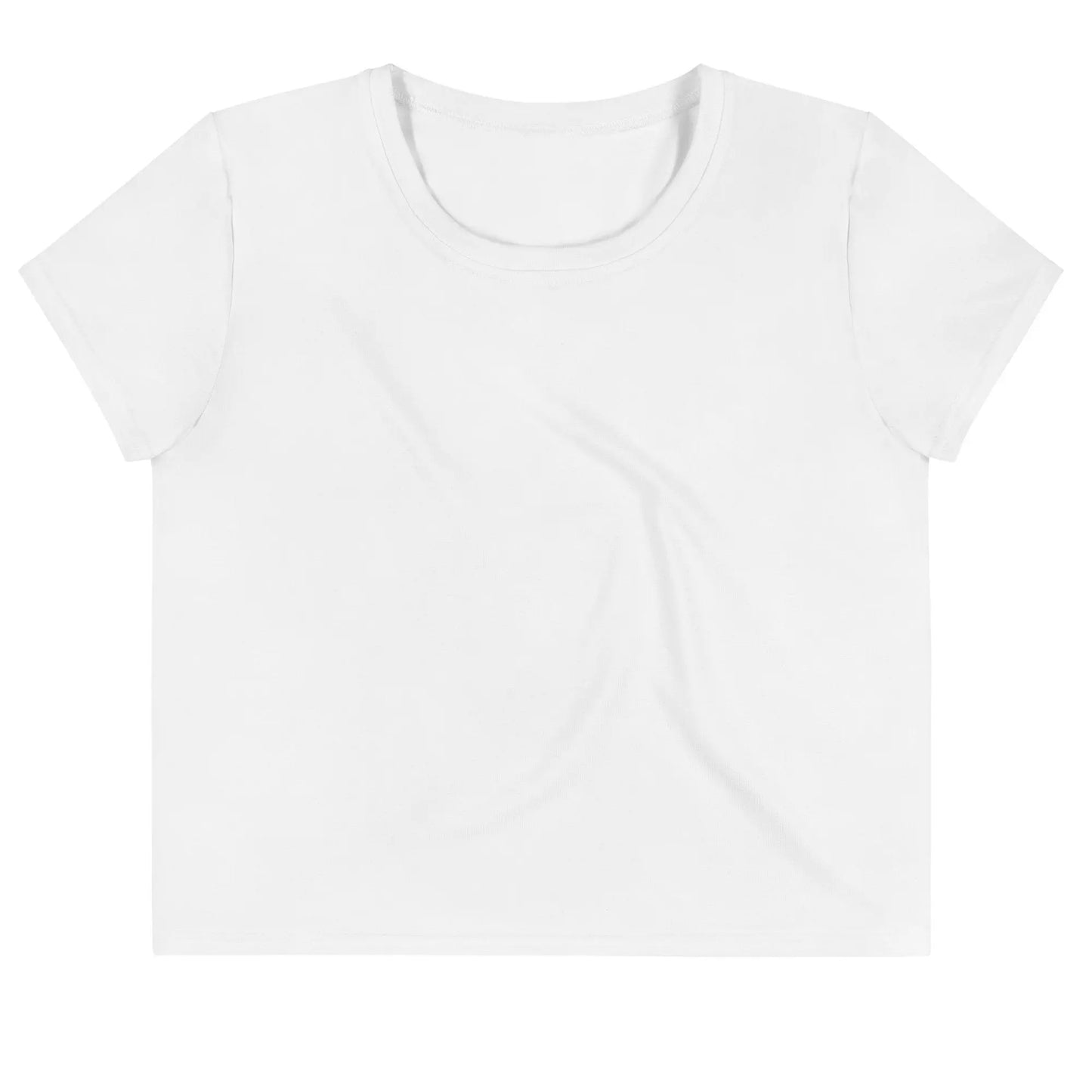 Women's White Crop Rarp-ID Tee - White Logo - RARP-ID Fitness