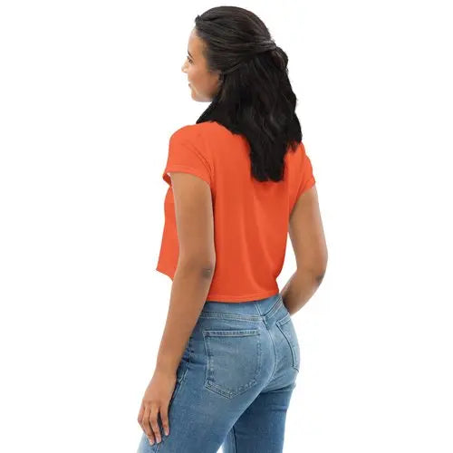 Women's Outrageous Orange Crop Rarp-ID Tee - White Logo My Store