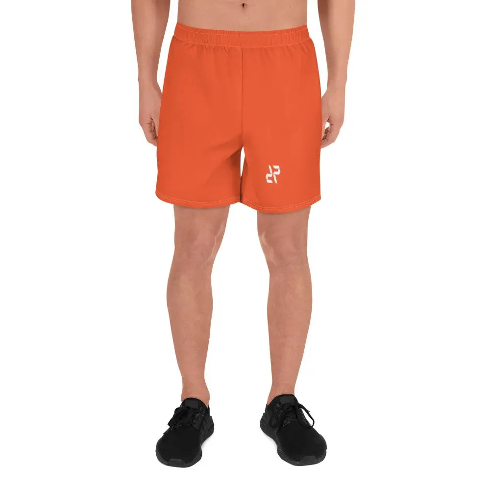 Men's Outrageous Orange Rarp-ID Athletic Long Shorts - White Logo My Store