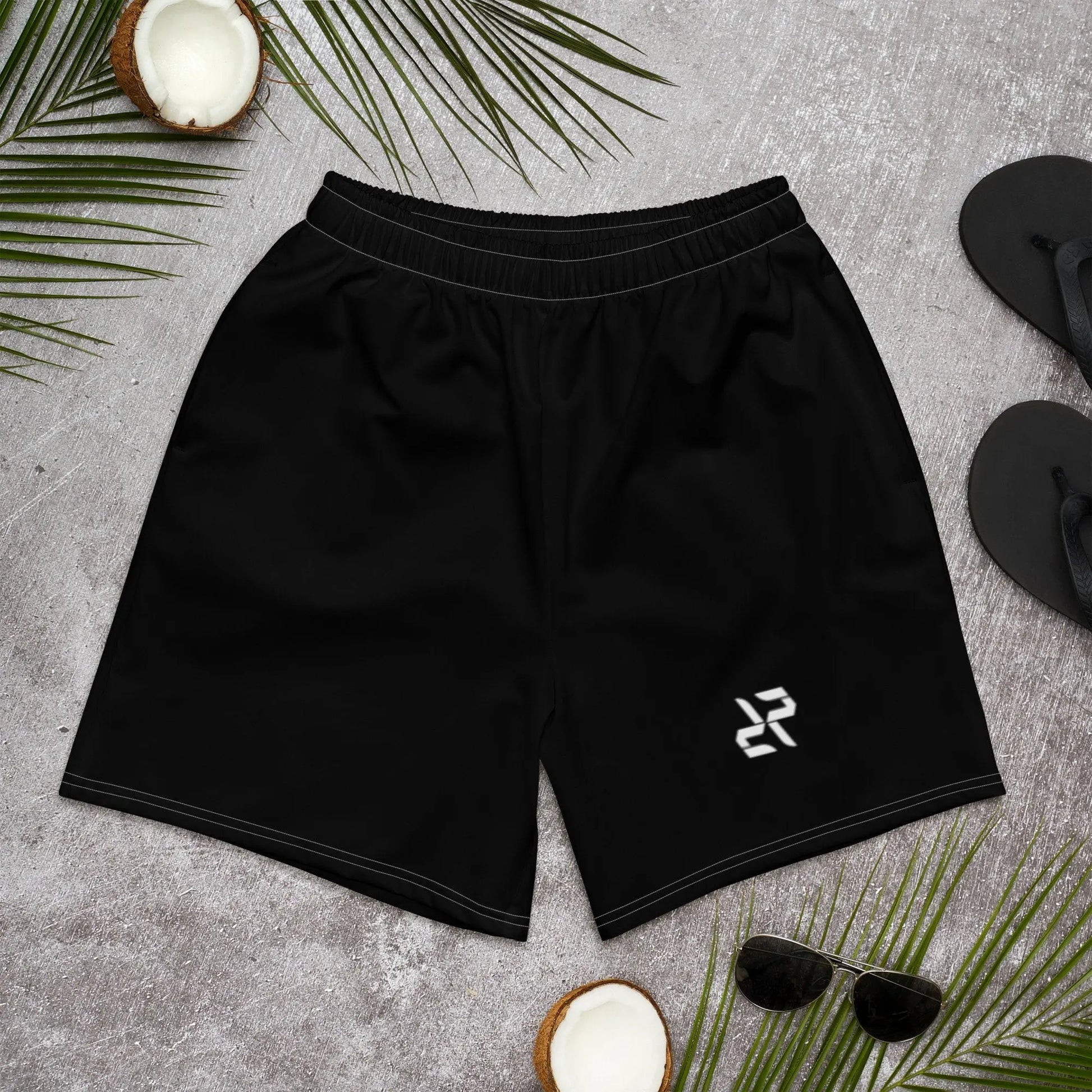 Men's Black Rarp-ID Athletic Long Shorts - White Logo My Store