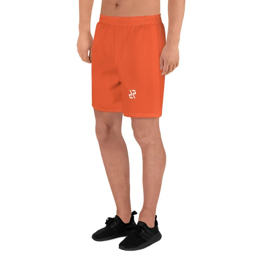 Men's Outrageous Orange Rarp-ID Athletic Long Shorts - White Logo My Store