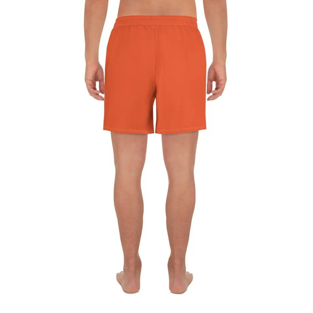 Men's Outrageous Orange Rarp-ID Athletic Long Shorts - White Logo My Store