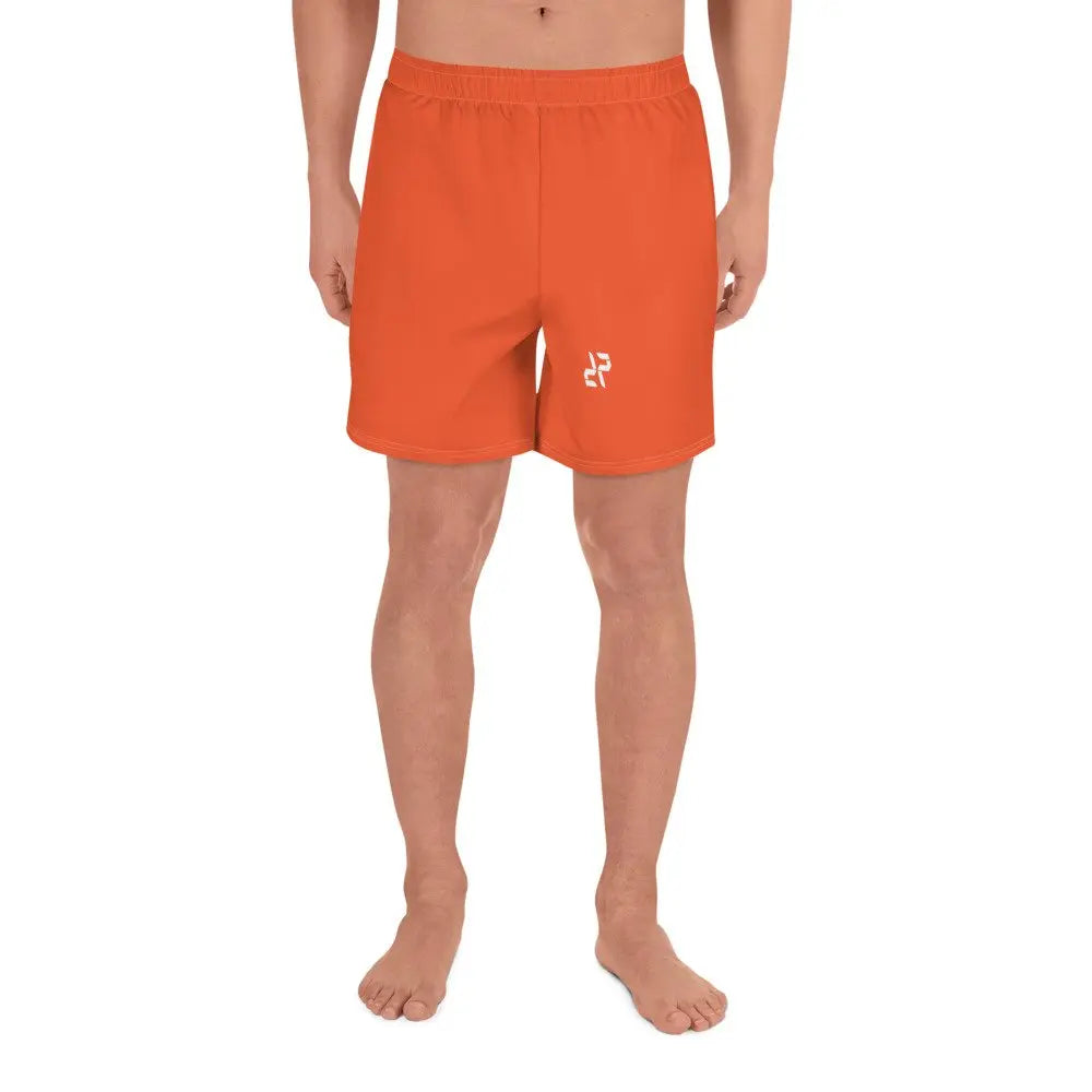 Men's Outrageous Orange Rarp-ID Athletic Long Shorts - White Logo My Store