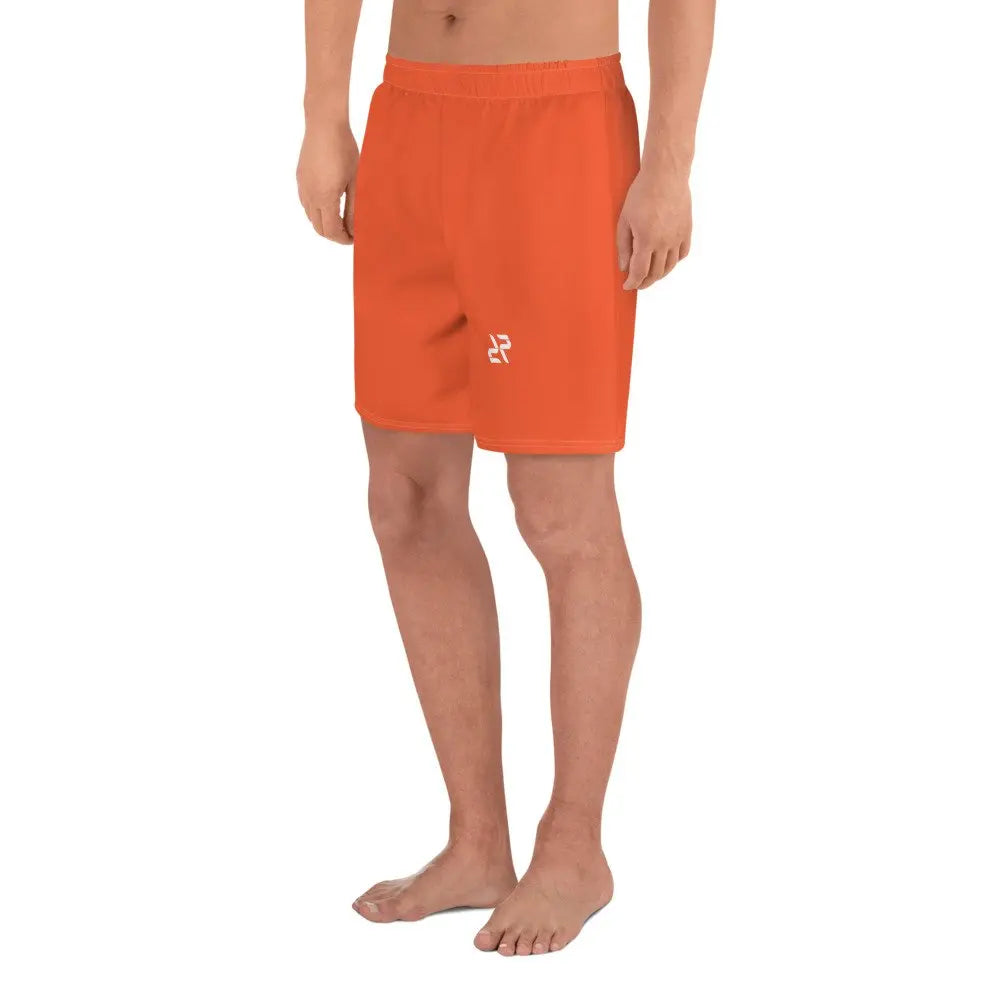 Men's Outrageous Orange Rarp-ID Athletic Long Shorts - White Logo My Store