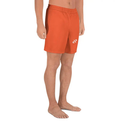 Men's Outrageous Orange Rarp-ID Athletic Long Shorts - White Logo My Store