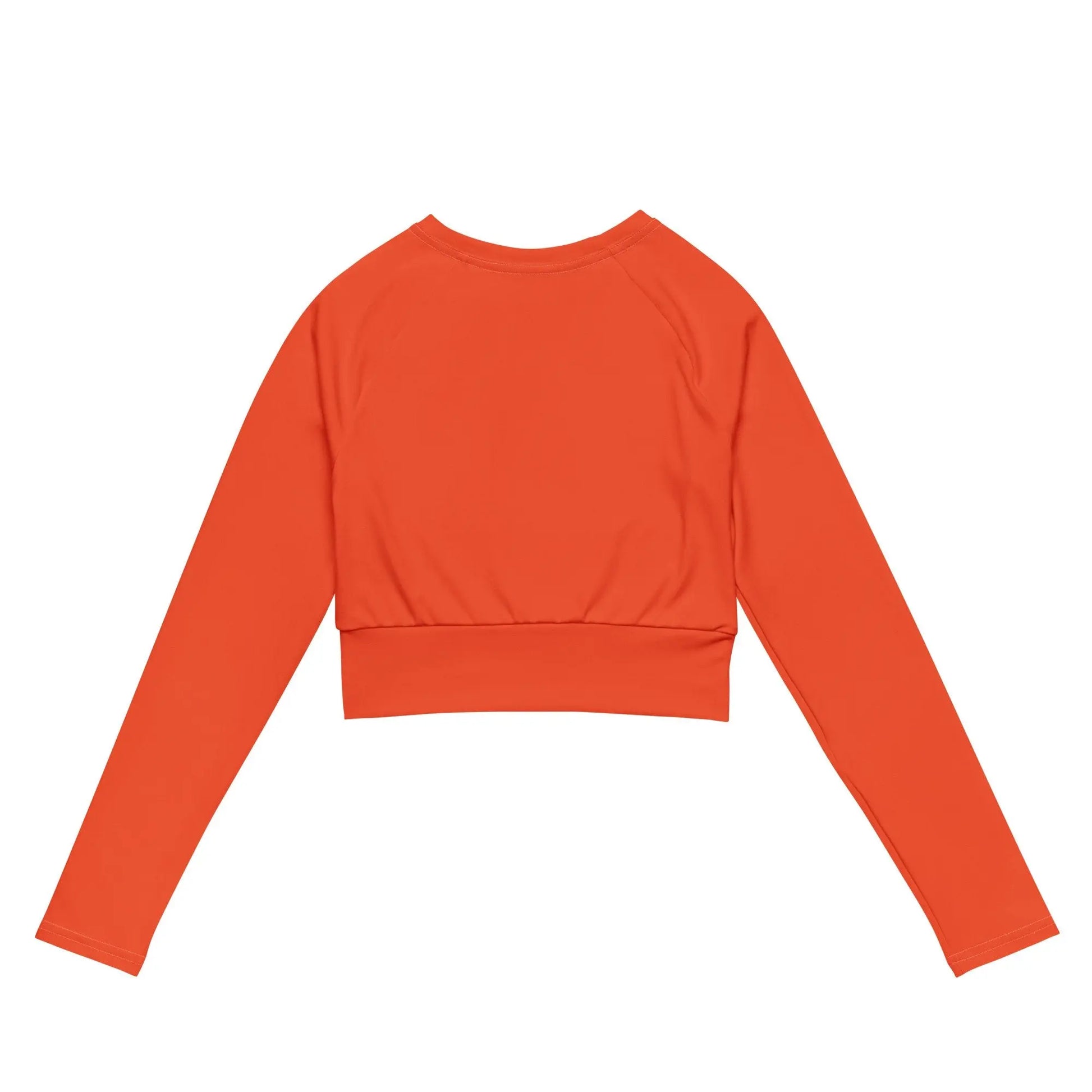 Women's Outrageous Orange Rarp-ID Recycled long-sleeve crop top - White Logo My Store