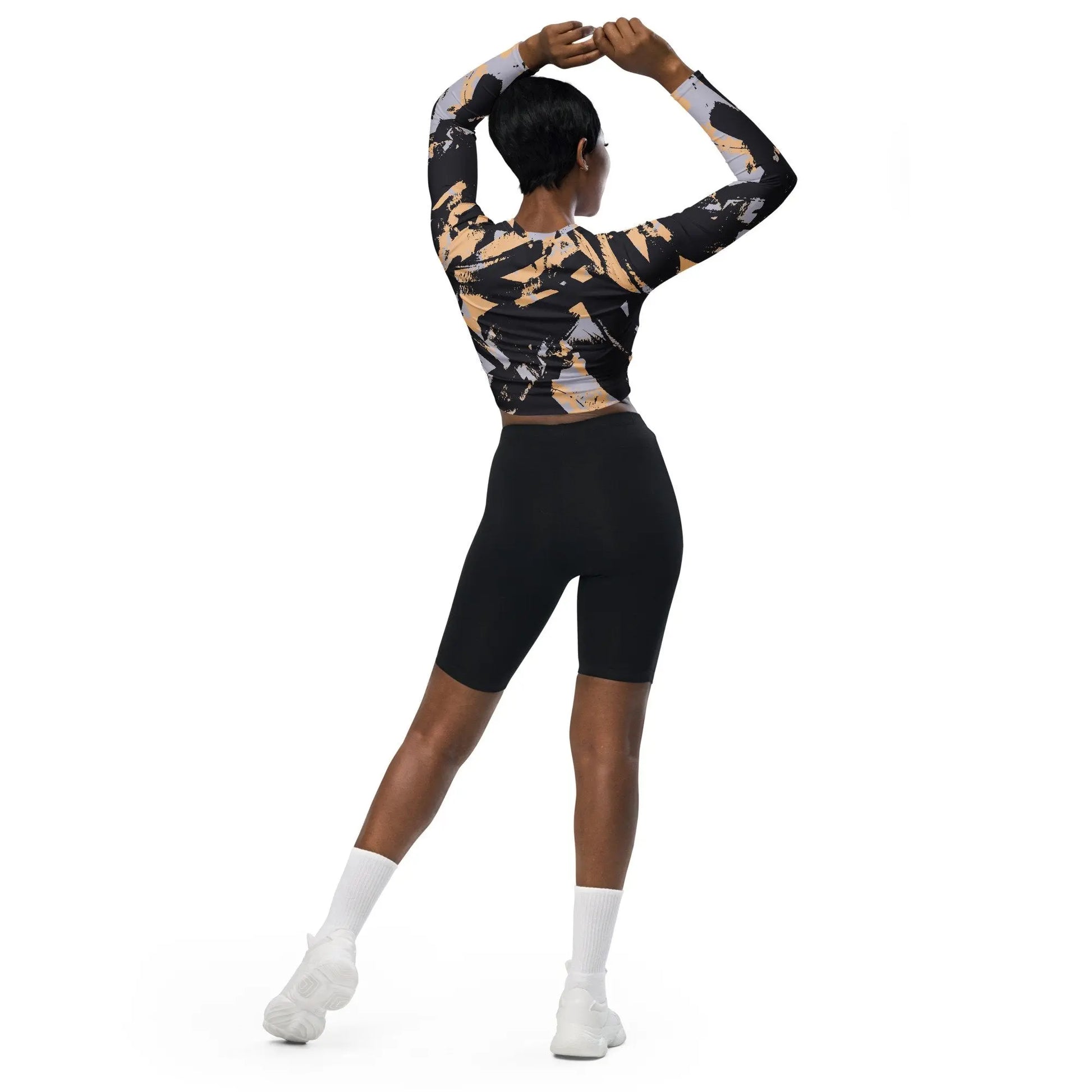 Peach Camo Rarp-ID Recycled long-sleeve crop top - White Logo My Store