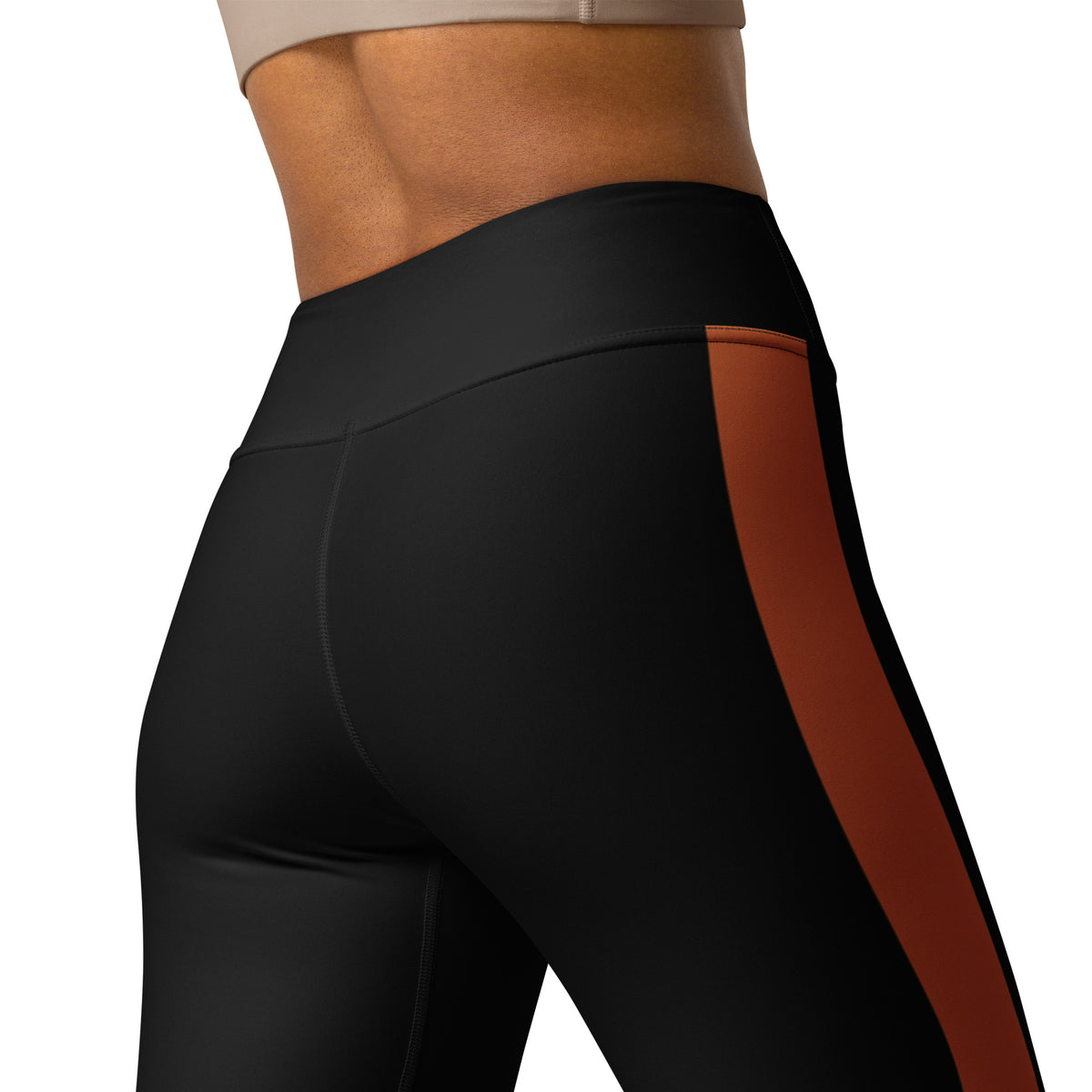 RARP-ID Yoga Leggings in Black Terracotta – back view, close-up