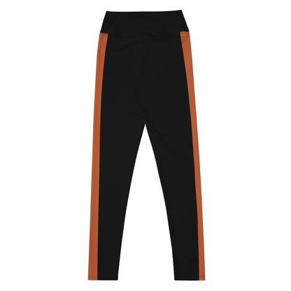 RARP-ID Yoga Leggings in Black Terracotta – back view, waistband detail