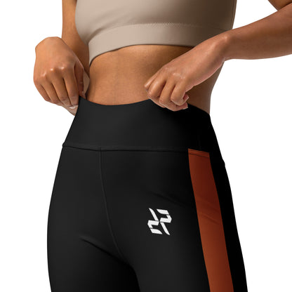RARP-ID Yoga Leggings in Black Terracotta – front view, close-up
