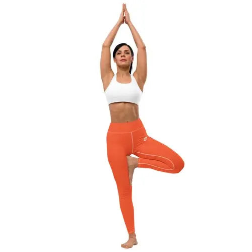 Rarp-ID Women's Yoga Leggings - Outrageous Orange My Store