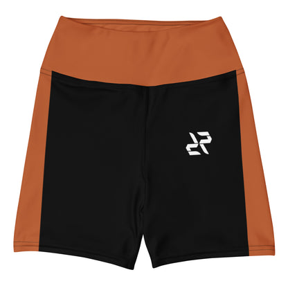Black Terracotta Yoga Shorts – front view | RARP-ID Fitness