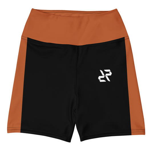 Black Terracotta Yoga Shorts – front view | RARP-ID Fitness