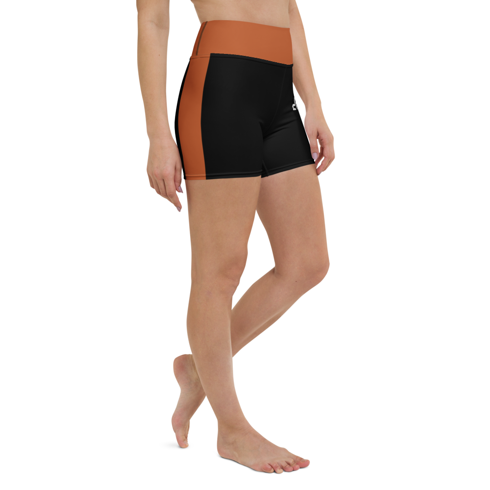 Black Terracotta Yoga Shorts – right front view | RARP-ID Fitness