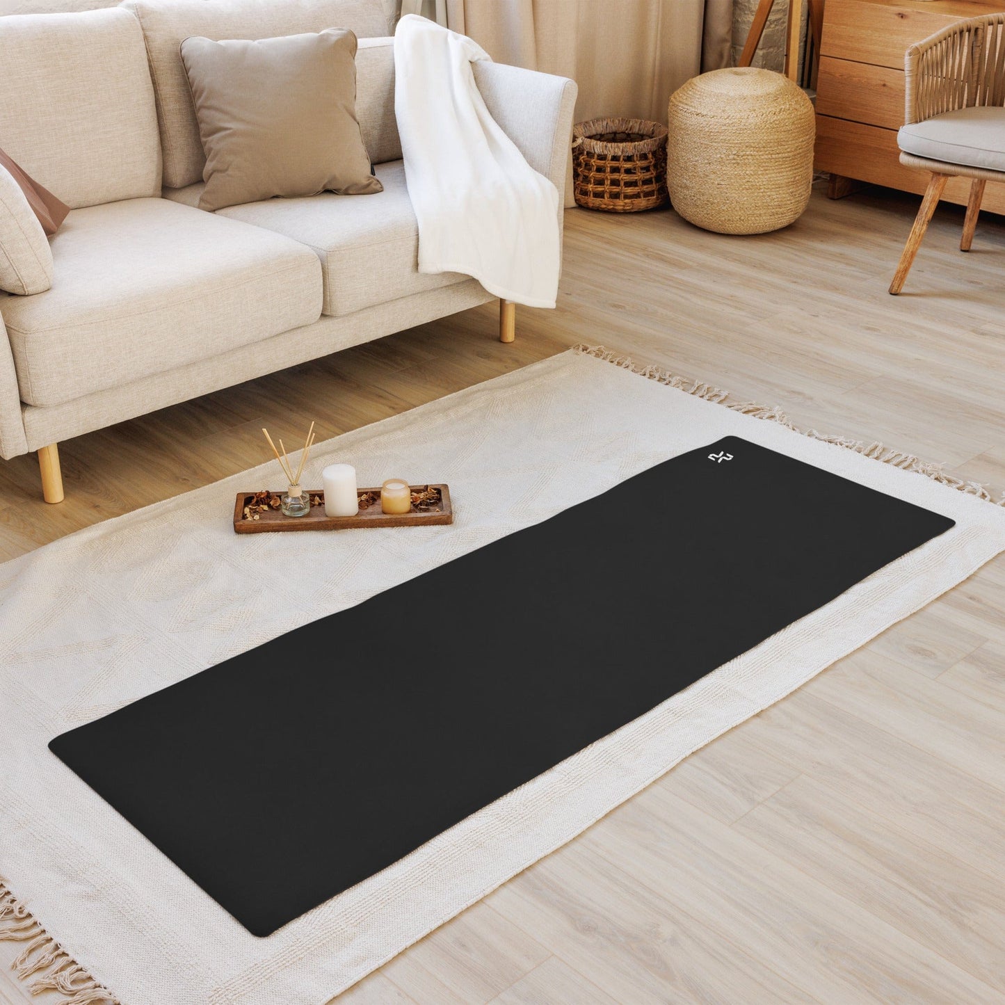 Black Yoga Mat – Non - Slip, Cushioned Mat for Stability & Strength - RARP - ID Fitness