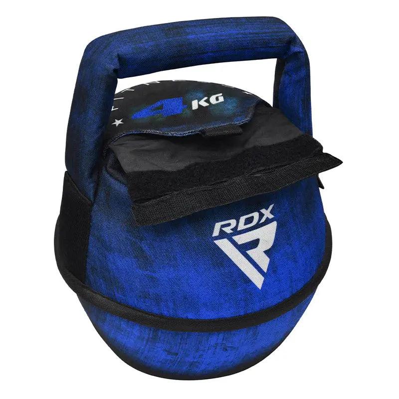 RDX Unfilled Kettlebells: Adjustable weight, Cordura fabric, flat bottom, PVC handle, portable fitness equipment