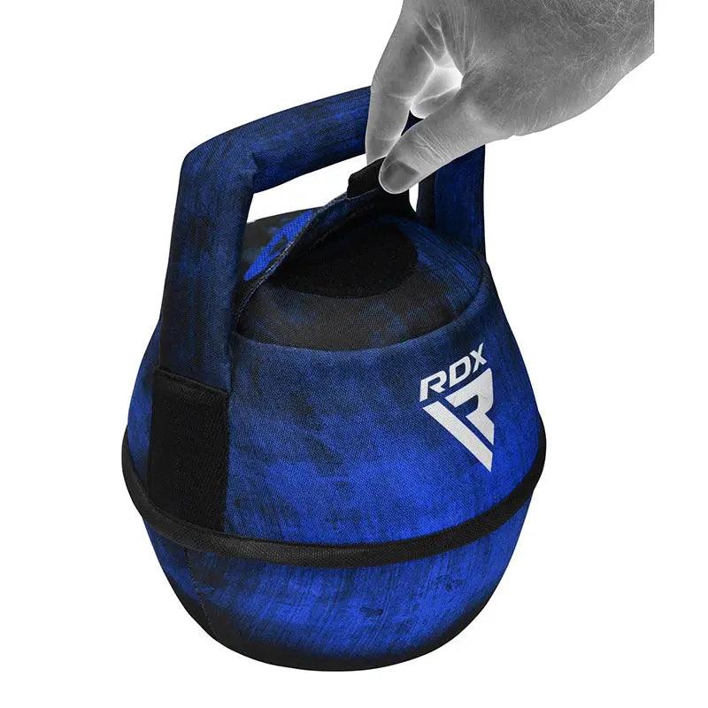 RDX Unfilled Kettlebells: Adjustable weight, Cordura fabric, flat bottom, PVC handle, portable fitness equipment