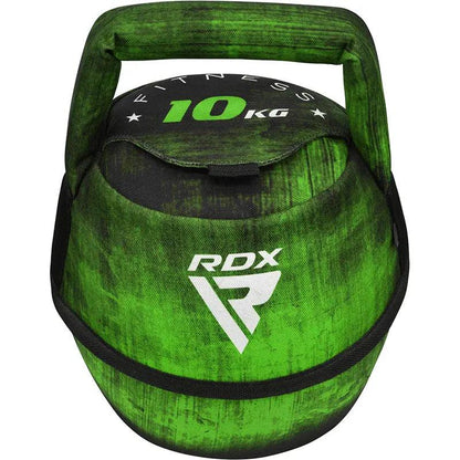 RDX Unfilled Kettlebells: Adjustable weight, Cordura fabric, flat bottom, PVC handle, portable fitness equipment