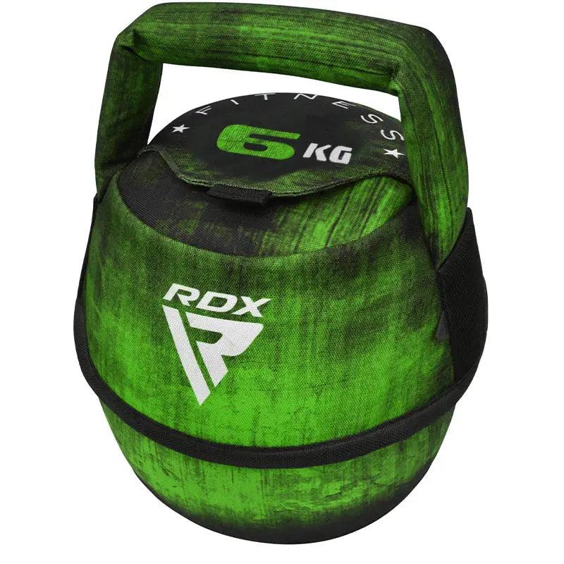 RDX Unfilled Kettlebells: Adjustable weight, Cordura fabric, flat bottom, PVC handle, portable fitness equipment