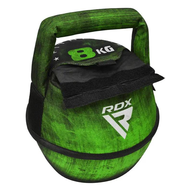 RDX Unfilled Kettlebells: Adjustable weight, Cordura fabric, flat bottom, PVC handle, portable fitness equipment