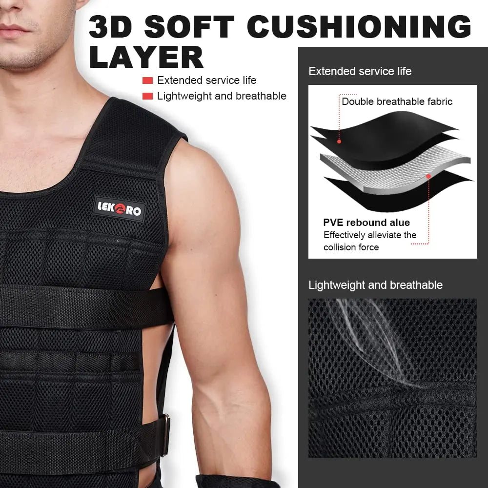 Men’s 20kg Adjustable Weight Vest for Strength & Endurance Training - RARP - ID Fitness