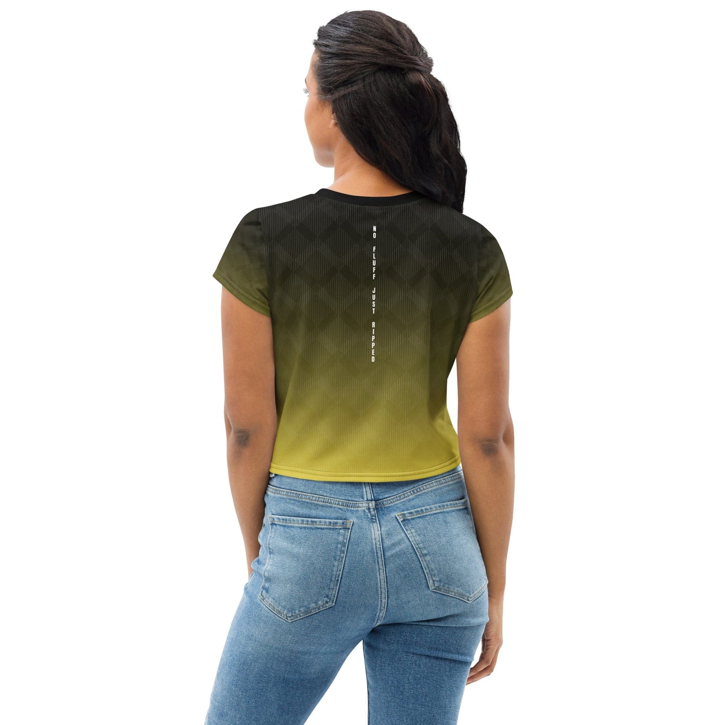 “No Fluff Just Ripped” Crop T-Shirt – Raw Strength, Cropped Fit - RARP - ID Fitness