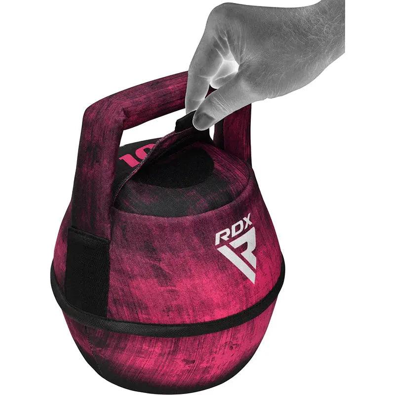 RDX Unfilled Kettlebells: Adjustable weight, Cordura fabric, flat bottom, PVC handle, portable fitness equipment