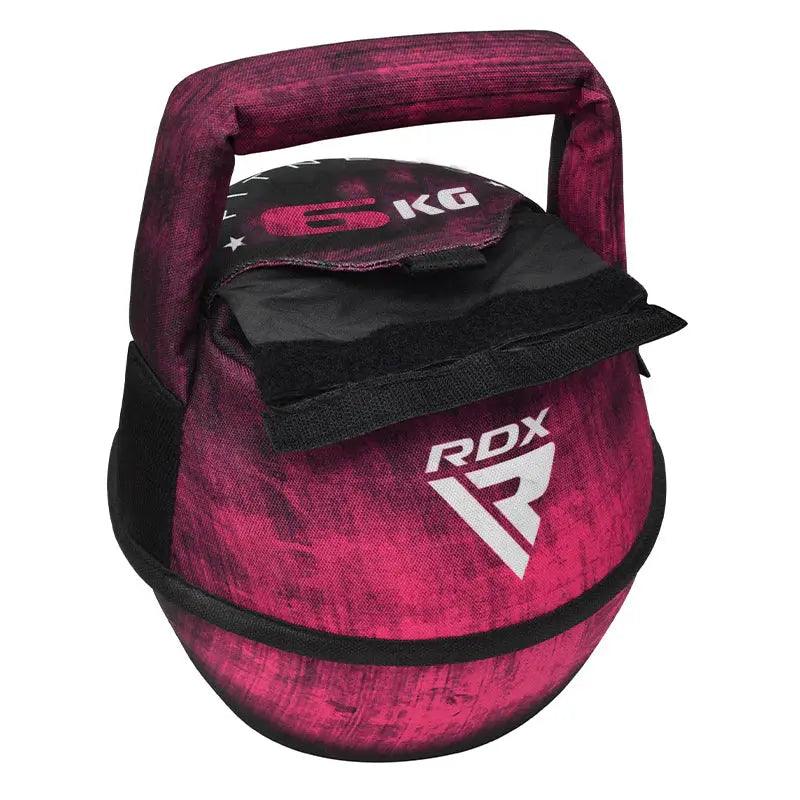 RDX Unfilled Kettlebells: Adjustable weight, Cordura fabric, flat bottom, PVC handle, portable fitness equipment