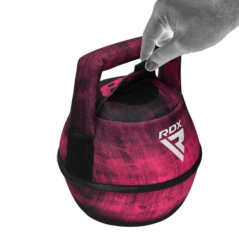 RDX Unfilled Kettlebells: Adjustable weight, Cordura fabric, flat bottom, PVC handle, portable fitness equipment