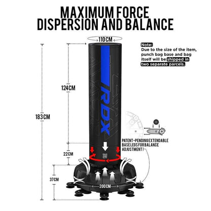 RDX F6 KARA 5ft Free - Standing Punch Bag – Power Training - RARP - ID Fitness