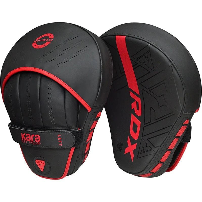 RDX Focus Pads F6 KARA – Precision Boxing Training Gear - Heather Grey/ Red - RARP - ID Fitness
