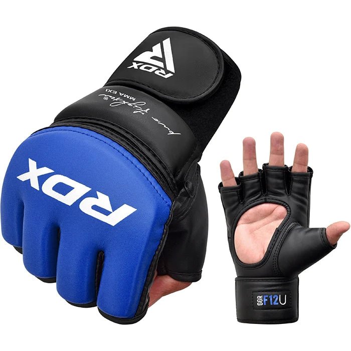 RDX MMA Grappling Gloves GGR F - 12 PLUS - Blue - RARP - ID Fitness