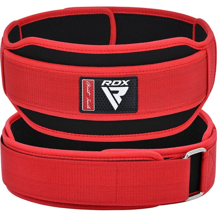 RDX Lifting Belt RX5 - Support & Comfort for Heavy Lifts - Red - RARP-ID Fitness