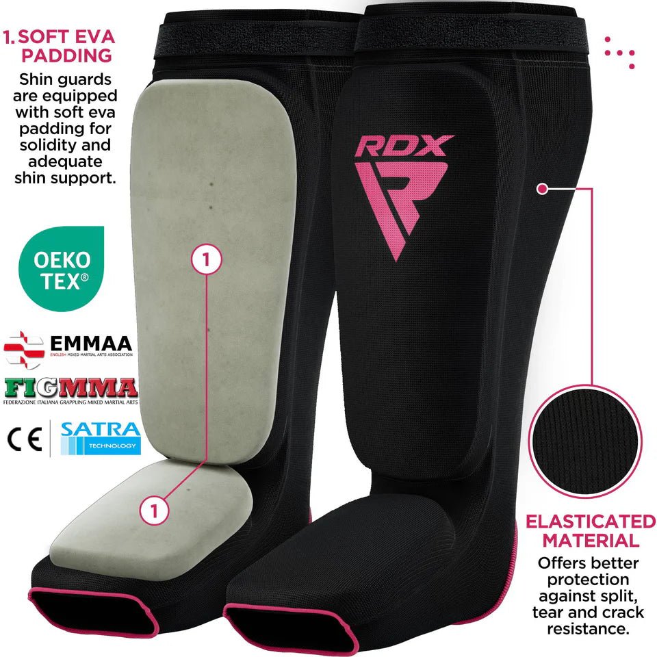 RDX SIB Shin Instep Guards - WhiteBlack - RARP - ID Fitness