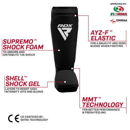 RDX SIB Shin Instep Guards - WhiteBlack - RARP - ID Fitness