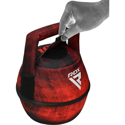 RDX Unfilled Kettlebells: Adjustable weight, Cordura fabric, flat bottom, PVC handle, portable fitness equipment