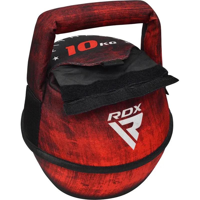 RDX Unfilled Kettlebells: Adjustable weight, Cordura fabric, flat bottom, PVC handle, portable fitness equipment