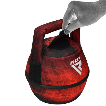 RDX Unfilled Kettlebells: Adjustable weight, Cordura fabric, flat bottom, PVC handle, portable fitness equipment