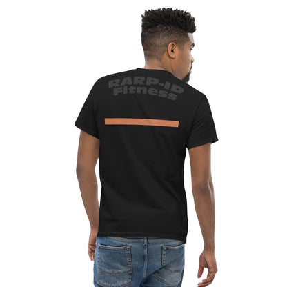RARP-ID Unisex Classic Tee in Black Terracotta – back view, close-up