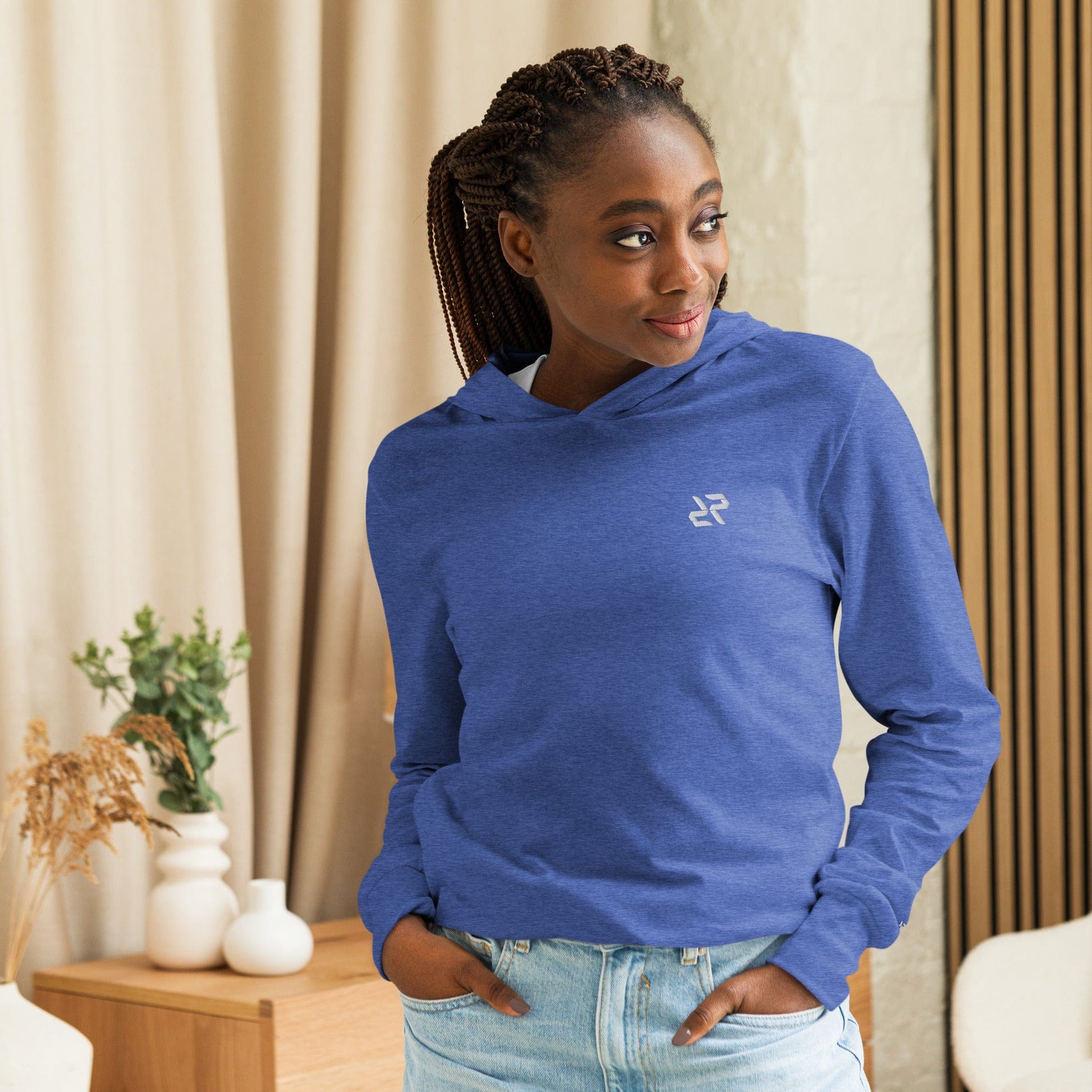 Unisex Hooded Long - Sleeve Tee – Activewear - Heather True Royal - RARP - ID Fitness